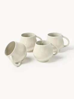 Tazas Y Mugs|Vajillas Completas></noscript>Westwing Collection Tazas grandes artesanales Macey, 4 uds. Blanco crema mate