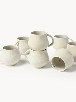 Tazas Y Mugs|Vajillas Completas></noscript>Westwing Collection Tazas grandes artesanales Macey, 4 uds. Blanco crema mate