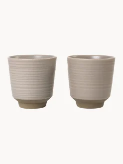 Tazas Y Mugs|Vajillas Completas>Broste Copenhagen Tazas Miko, 2 uds. Gris, marrón