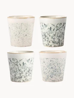 Tazas Y Mugs|Vajillas Completas>HKLIVING Tazas pequeñas artesanales 70's, 4 uds. Tonos beige y verdes salvia