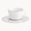 Tazas Y Mugs|Vajillas Completas>Meissen Tazas pequeñas con platitos de porcelana con borde platino pintado a mano Vitruv, 2 uds.