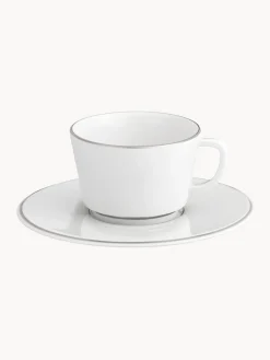 Tazas Y Mugs|Vajillas Completas>Meissen Tazas pequeñas con platitos de porcelana con borde platino pintado a mano Vitruv, 2 uds.