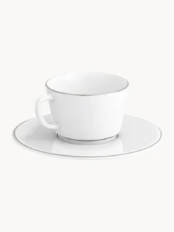 Tazas Y Mugs|Vajillas Completas></noscript>Meissen Tazas pequeñas con platitos de porcelana con borde platino pintado a mano Vitruv, 2 uds.