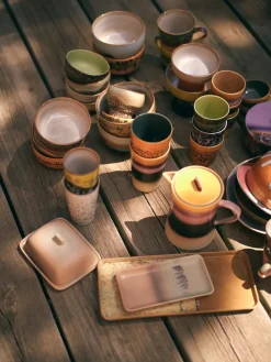 New Tazas XL pintadas a mano 70's, 2 uds. Tazas Y Mugs|Vajillas Completas