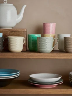 Online Tetera de porcelana con relieves Rhombe, 1,9 L Tazas Y Mugs|Vajillas Completas