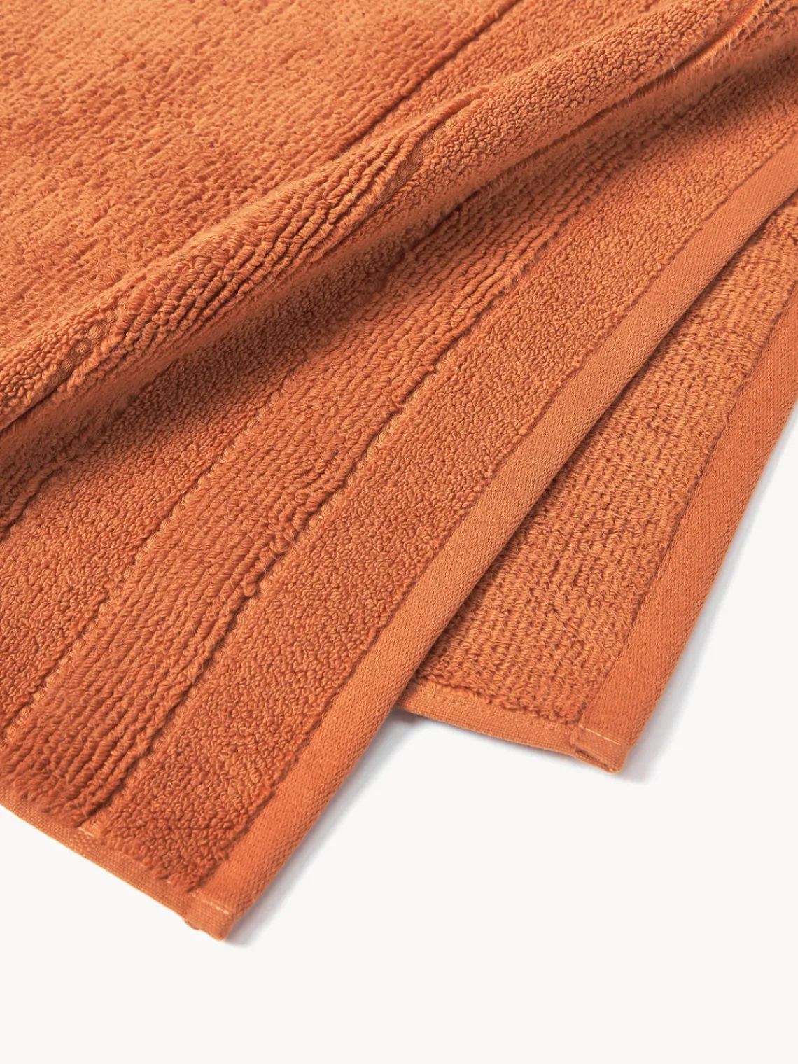 Toallas|Toallas>Westwing Collection Toalla con borde a rayas Luxe, tamaños diferentes Terracota