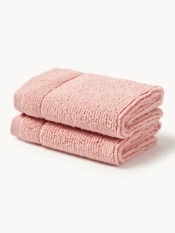 Toallas|Mantas>Westwing Collection Toalla con borde a rayas Luxe, tamaños diferentes Melocotón