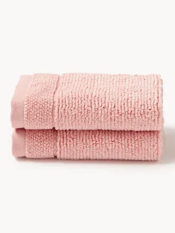 Toallas|Mantas>Westwing Collection Toalla con borde a rayas Luxe, tamaños diferentes Melocotón