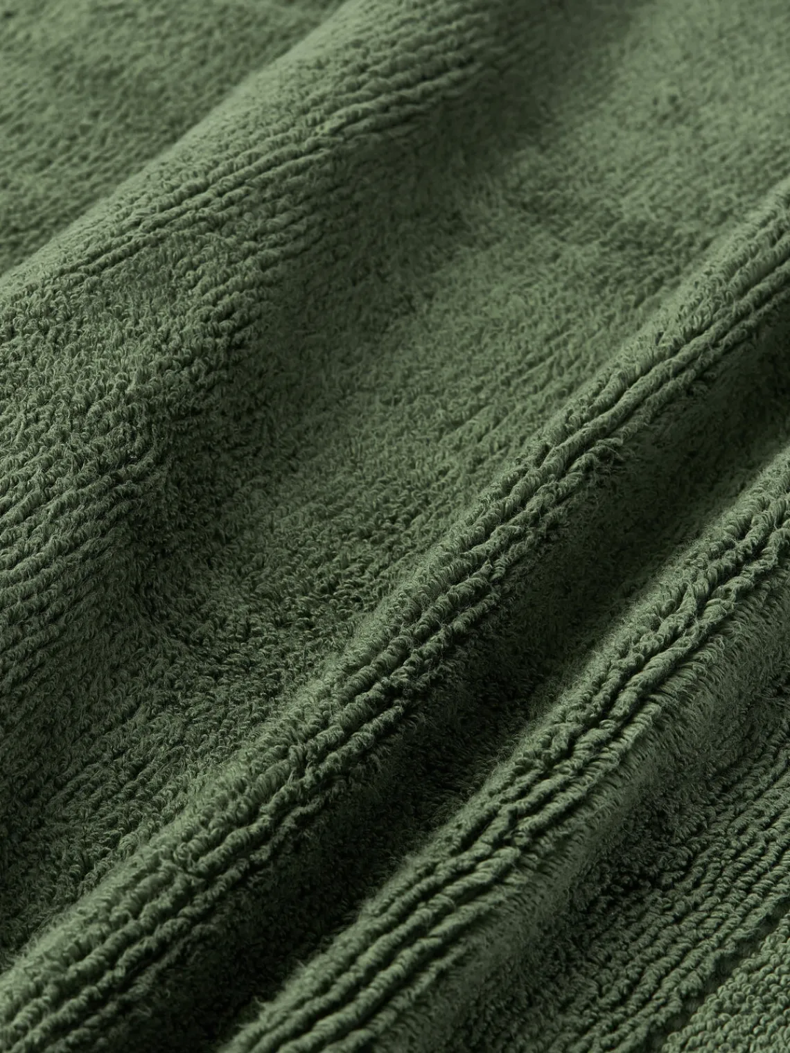 Toallas|Mantas>Westwing Collection Toalla con borde a rayas Luxe, tamaños diferentes Verde oscuro