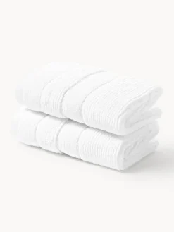 Outlet Toalla con borde a rayas Luxe, tamaños diferentes Toallas|Mantas