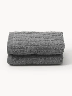 Toallas|Mantas>Westwing Collection Toalla de algodón Audrina, tamaños diferentes Gris oscuro