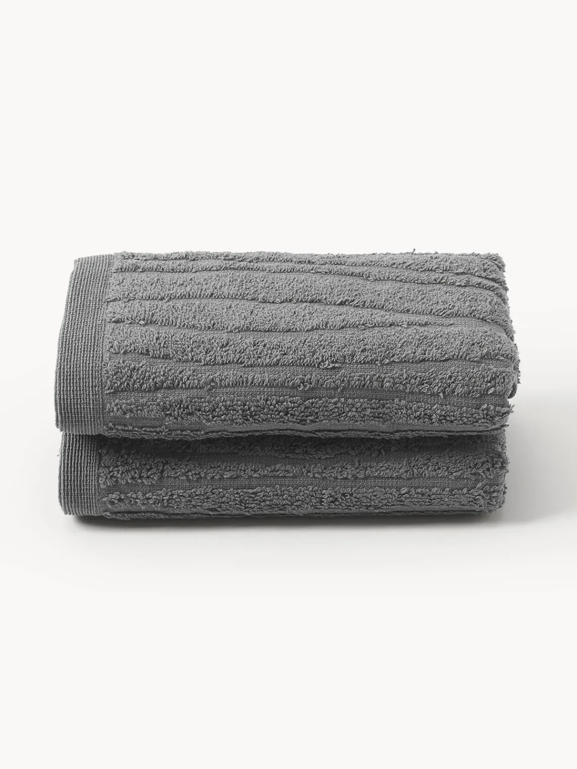 Toallas|Mantas>Westwing Collection Toalla de algodón Audrina, tamaños diferentes Gris oscuro