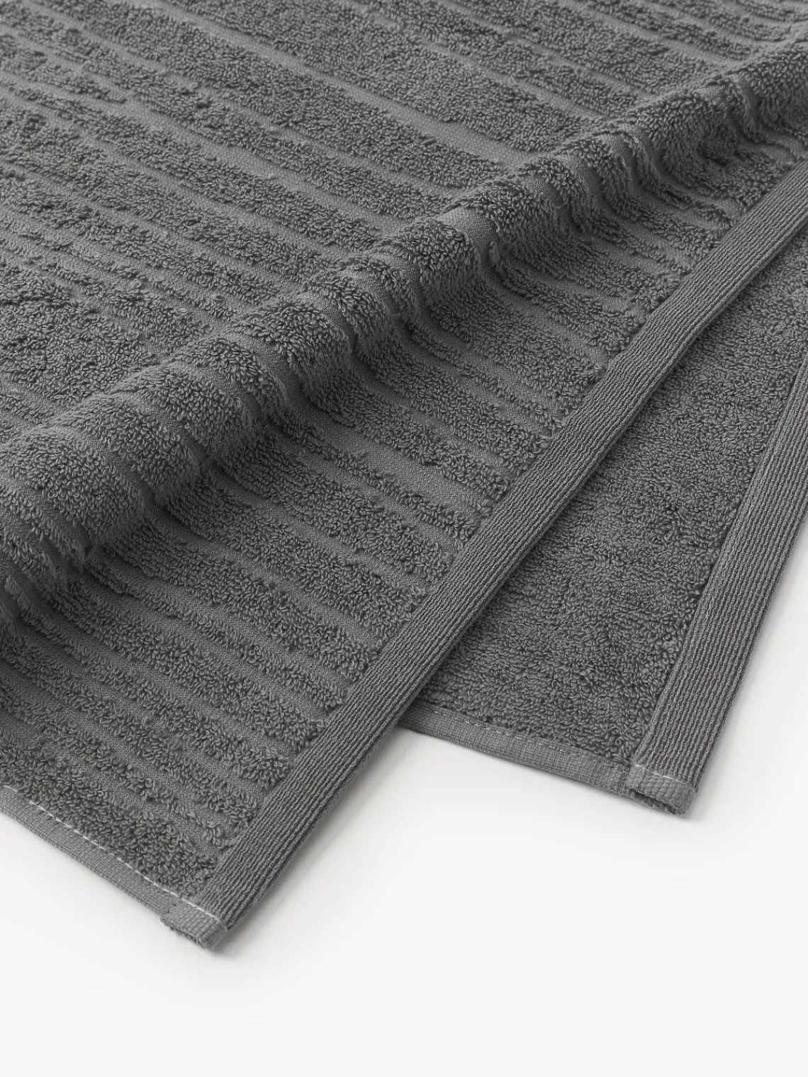 Toallas|Mantas>Westwing Collection Toalla de algodón Audrina, tamaños diferentes Gris oscuro