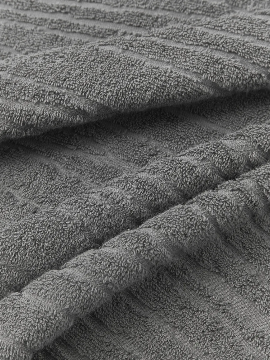 Toallas|Mantas>Westwing Collection Toalla de algodón Audrina, tamaños diferentes Gris oscuro