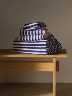 Toallas De Playa|Toallas>Bongusta Toalla de algodón ecológico Naram, tamaños diferentes Azul real, rosa claro