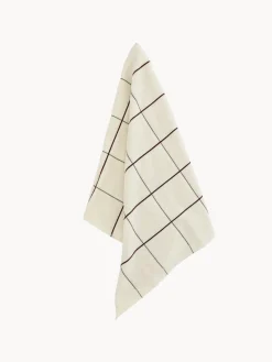 Toallas|Mantas>Södahl Toalla de mano Vista Blanco Off White, marrón oscuro