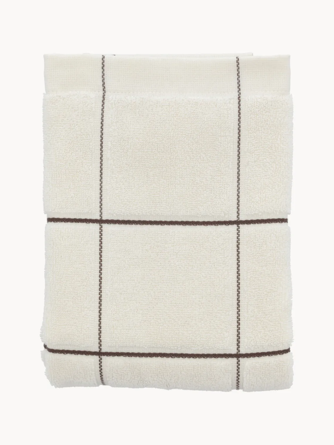 Toallas|Mantas>Södahl Toalla de mano Vista Blanco Off White, marrón oscuro