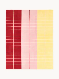 Toallas De Playa|Accesorios De Playa>Westwing Collection Toalla de playa a rayas All Year Rojo, rosa claro, amarillo claro