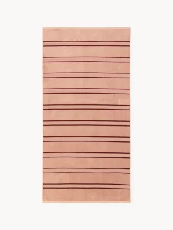 Toallas De Playa|Accesorios De Playa>Westwing Collection Toalla de playa a rayas Torres Rojo vino, rosa palo
