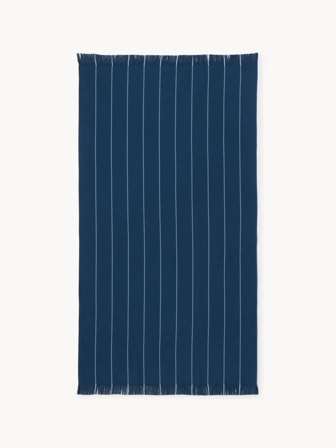 Toallas De Playa|Mantas>Westwing Collection Toalla de playa con flecos Piero Azul oscuro, gris azulado