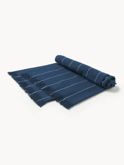 Toallas De Playa|Mantas>Westwing Collection Toalla de playa con flecos Piero Azul oscuro, gris azulado