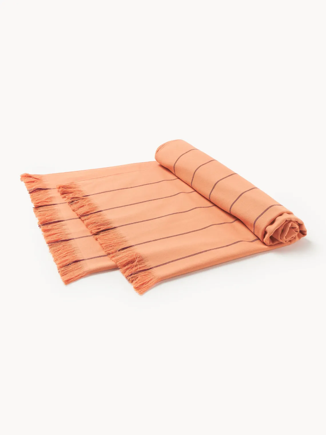 Toallas De Playa|Mantas>Westwing Collection Toalla de playa con flecos Piero Naranja, marrón