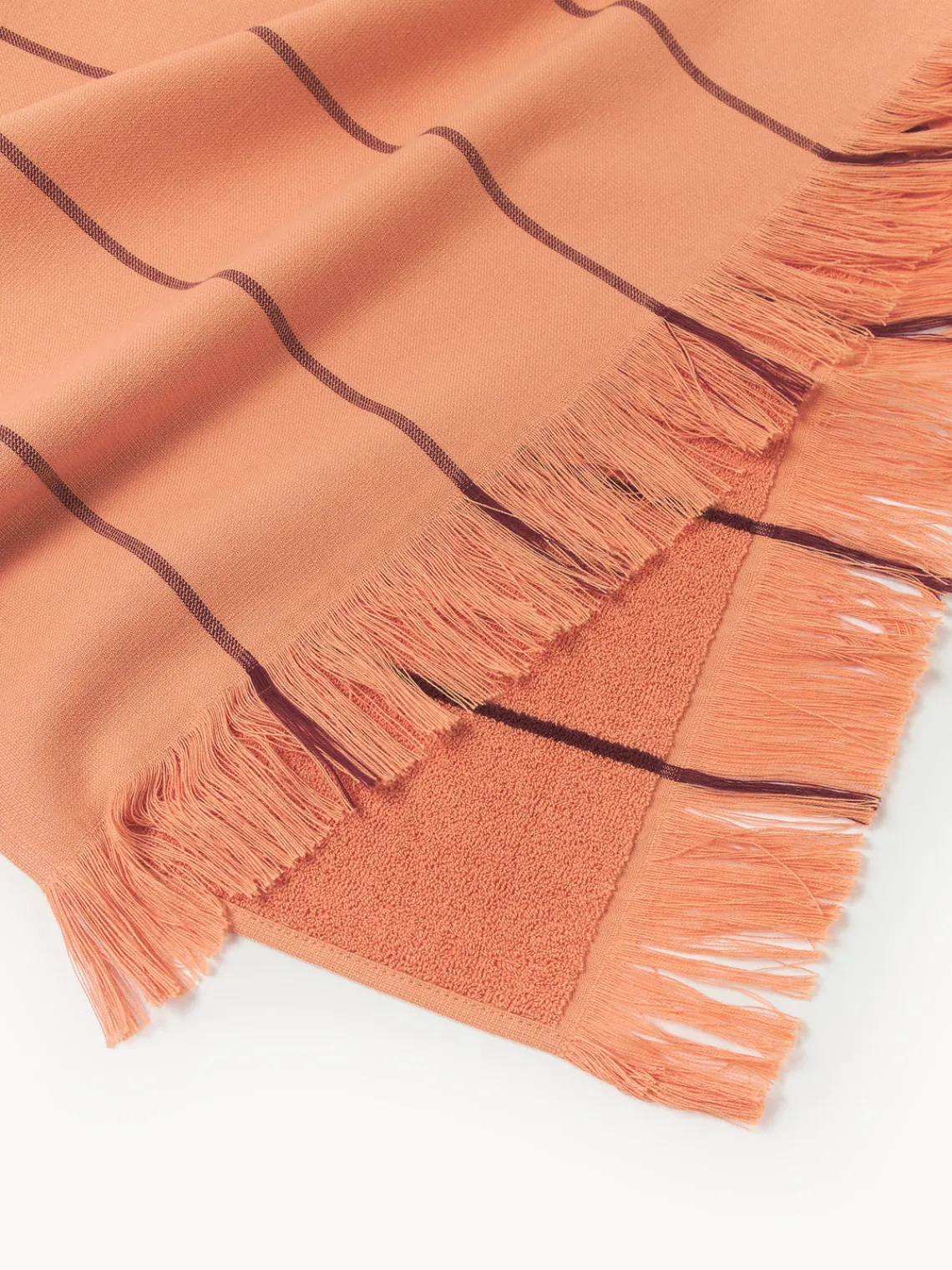 Toallas De Playa|Mantas>Westwing Collection Toalla de playa con flecos Piero Naranja, marrón