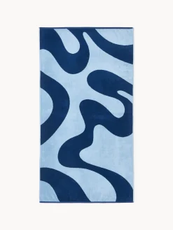 Clearance Toalla de playa de terciopelo con estampado ondulado Pia Toallas De Playa|Mantas