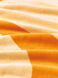 Toallas De Playa|Mantas></noscript>Westwing Collection Toalla de playa de terciopelo con estampado ondulado Pia Tonos naranjas