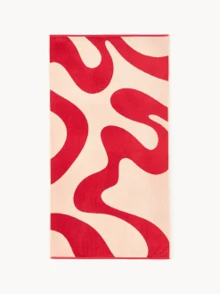 Hot Toalla de playa de terciopelo con estampado ondulado Pia Toallas De Playa|Mantas