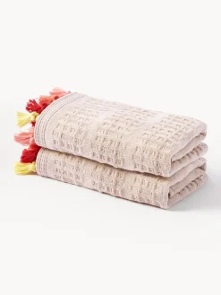 Hot Toalla de terciopelo con flecos Tallulah, tamaños diferentes Toallas|Mantas