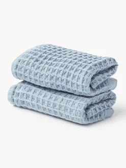 Toallas|Mantas>Westwing Collection Toalla texturizada Ines, tamaños diferentes Azul claro