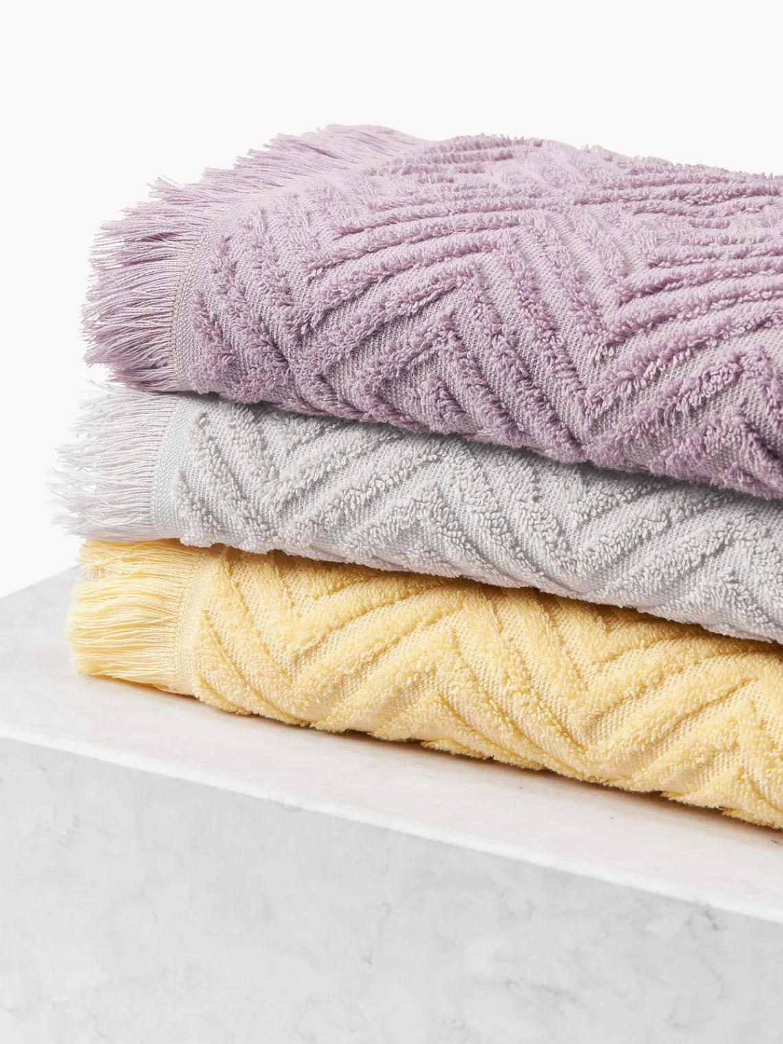 Toallas|Mantas>Westwing Collection Toalla texturizada Jacqui, tamaños diferentes Lavanda