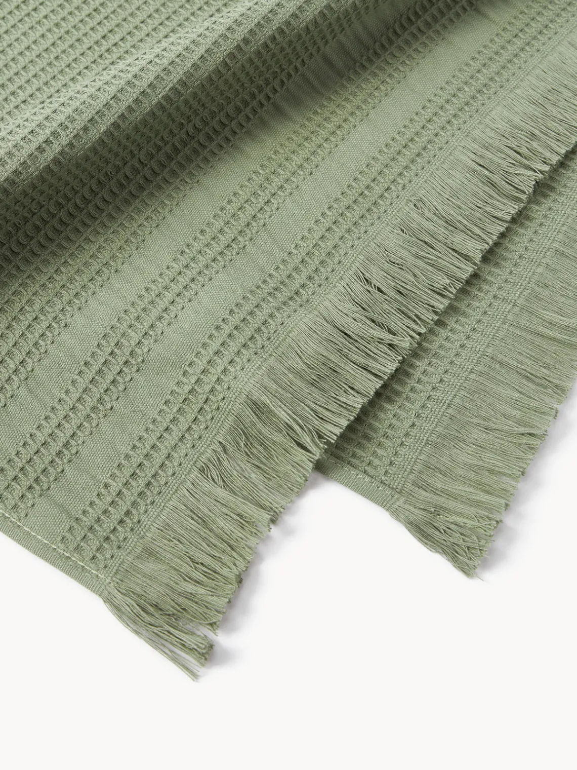 Toallas|Mantas>Westwing Collection Toalla tipo gofre Yara, tamaños diferentes Verde oliva