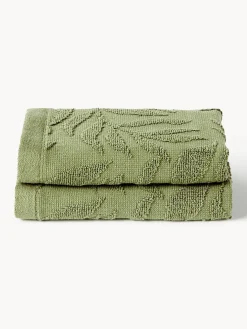 Online Toallas de algodón con relieves Leaf, tamaños diferentes Toallas|Mantas