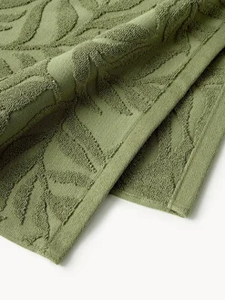 Online Toallas de algodón con relieves Leaf, tamaños diferentes Toallas|Mantas