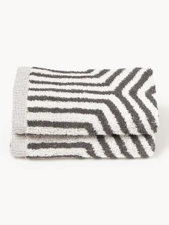 Toallas|Mantas>Westwing Collection Toallas lavabos Fatu, tamaños diferentes Blanco, gris antracita