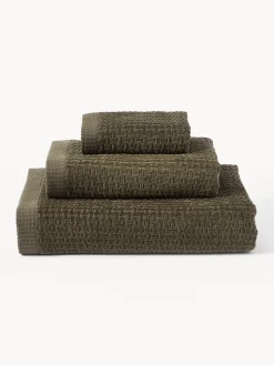 Toallas|Mantas></noscript>Westwing Collection Toallas Niam, tamaños diferentes Verde oliva