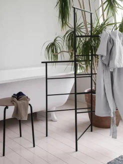 Toalleros|Estanterías De Baño>Ferm Living Toallero metálico plegable Dora Negro mate