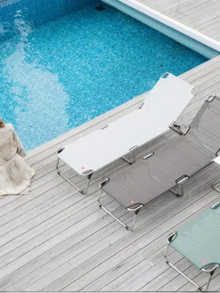 Tumbonas|Muebles De Jardín>Fiam Tumbona de jardín Amigo Big Blanco, plateado