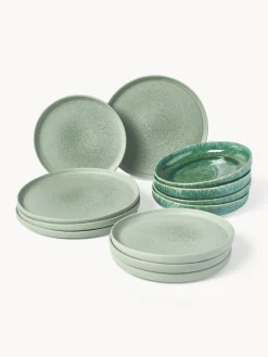 Best Vajilla artesanal con esmalte reactivo Pam, 4 comensales (12 pzas.) Vajillas Completas|Menaje De Mesa