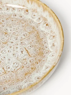 Vajillas Completas|Menaje De Mesa></noscript>Westwing Collection Vajilla artesanal con esmalte reactivo Ethel (12 pzas.) Blanco, ocre