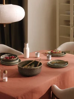 Vajillas Completas|Menaje De Mesa>Westwing Collection Vajilla artesanal con esmalte reactivo Danza, 4 comensales (12 pzas.) Tonos de marrón, beige, con gradiente de color