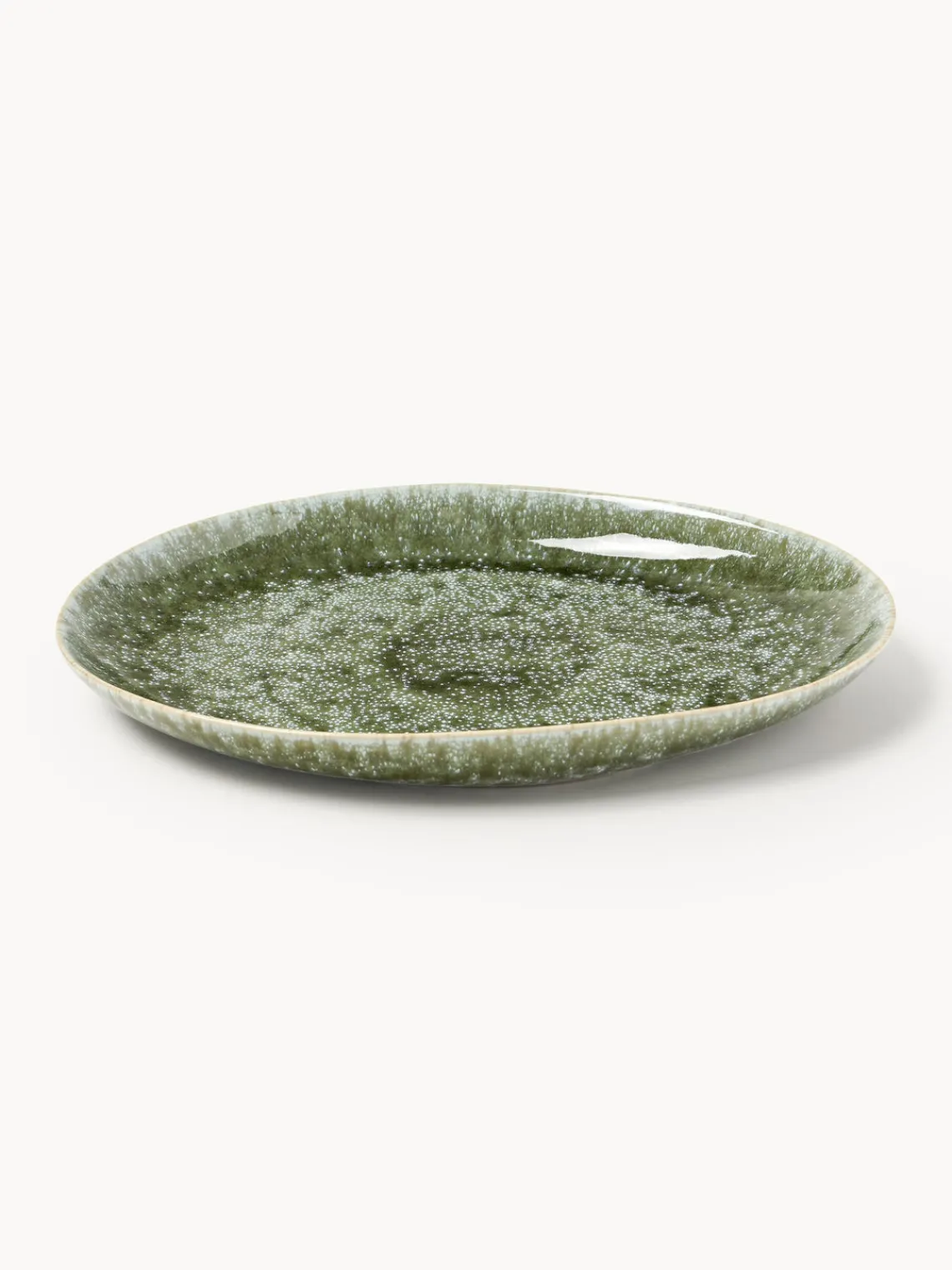 Vajillas Completas|Menaje De Mesa>Westwing Collection Vajilla artesanal con forma orgánica Macey, 12 pzas. Tonos verdes brillante