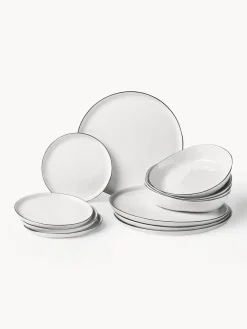 Sale Vajilla artesanal de porcelana Salt, 4 comensales (12 pzas.) Vajillas Completas|Menaje De Mesa