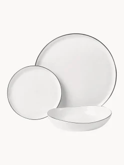 Sale Vajilla artesanal de porcelana Salt, 4 comensales (12 pzas.) Vajillas Completas|Menaje De Mesa