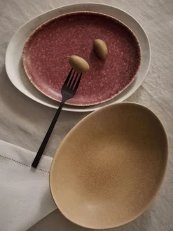 Vajillas Completas|Menaje De Mesa>Westwing Collection Vajilla artesanal en forma orgánica Macey, 4 comensales (12 pzas.) Marrón claro, blanco crema, terracota mate