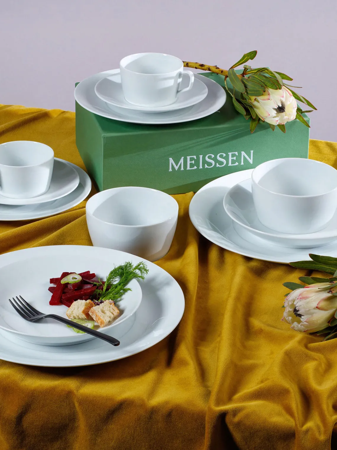 Outlet Vajilla de porcelana artesanal Cosmopolitan, 2 comensales (14 pzas.) Vajillas Completas|Menaje De Mesa