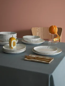 Discount Vajilla de porcelana con relieves Sali, 4 comensales (12 pzas.) Vajillas Completas|Menaje De Mesa