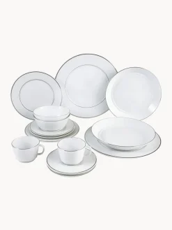 Vajillas Completas|Menaje De Mesa>Meissen Vajilla de porcelana con borde platino pintado a mano Vitruv, 2 comensales (12 pzas.)